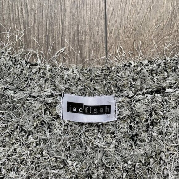 Women's Fuzzy Sweater Festive Glitter Sparkly Wool Cropped 3/4 Length Sleeve - Picture 9 of 10